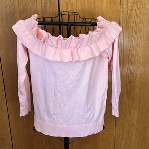 NWT Lane Bryant Ruffled Off-the-Shoulder Sweater size 18/20 Soft Pink